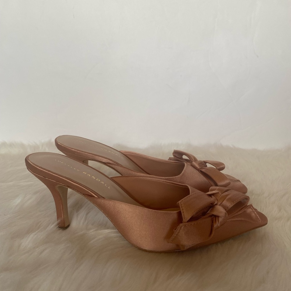 Loeffler Randall Fabienne Double Bow Mule Blush Sz 7 NEW